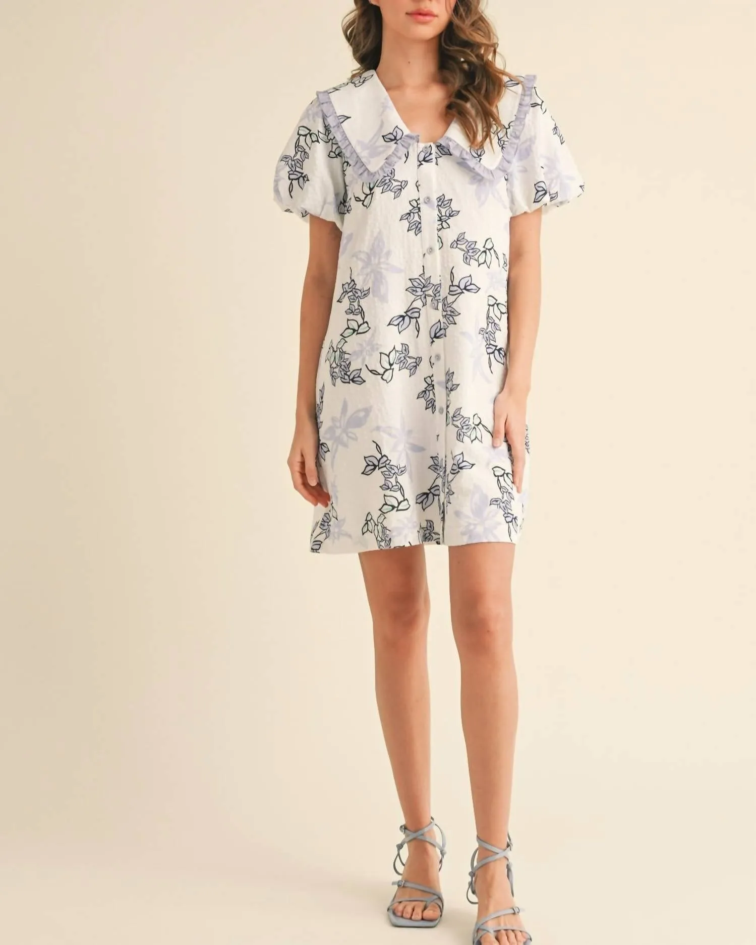 &Merci - Floral Bubble Sleeve Dress