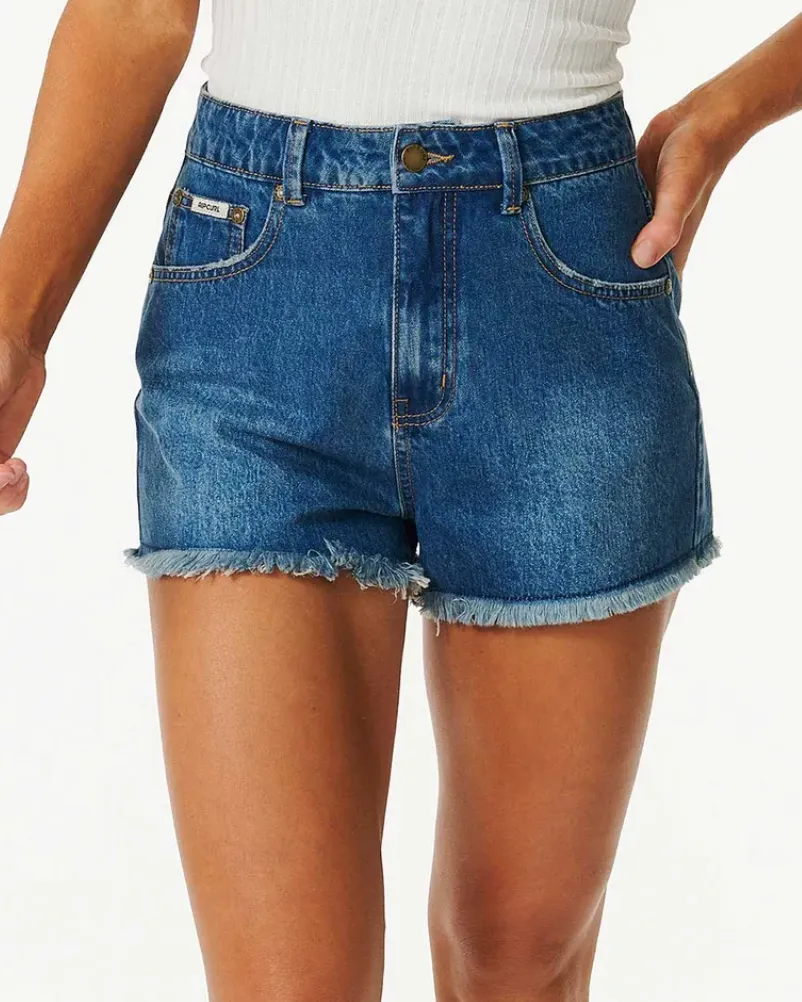 Amy High Waisted Short- Light Blue