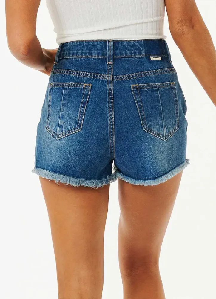 Amy High Waisted Short- Light Blue