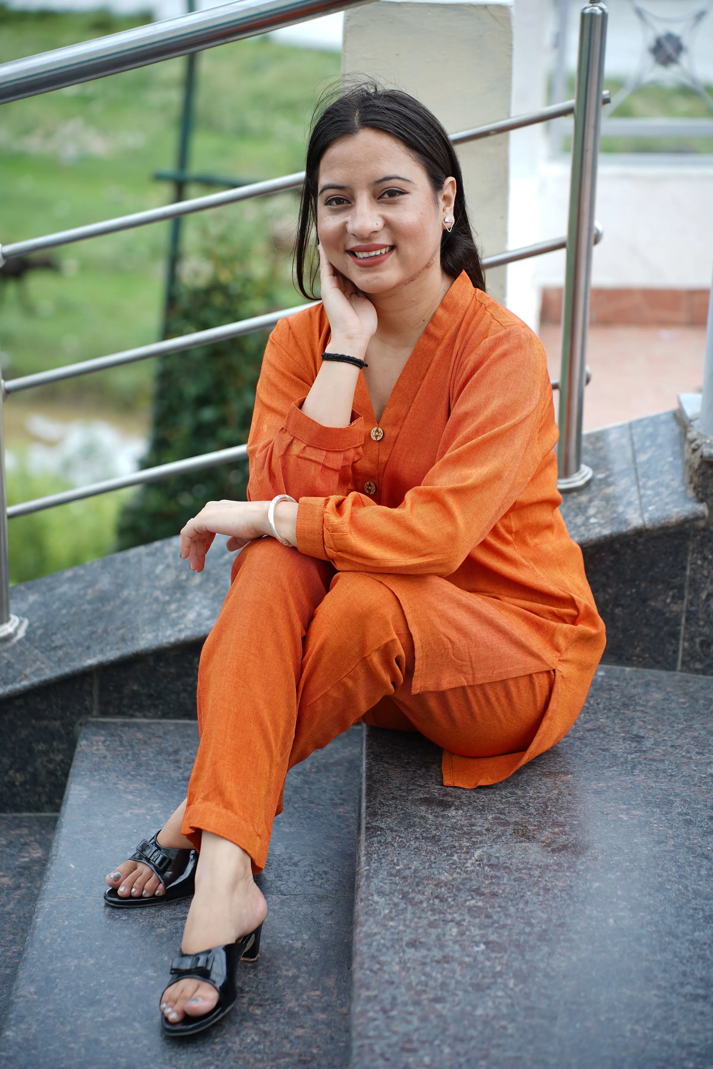 Autumn Rust Rayon Co-ord Set