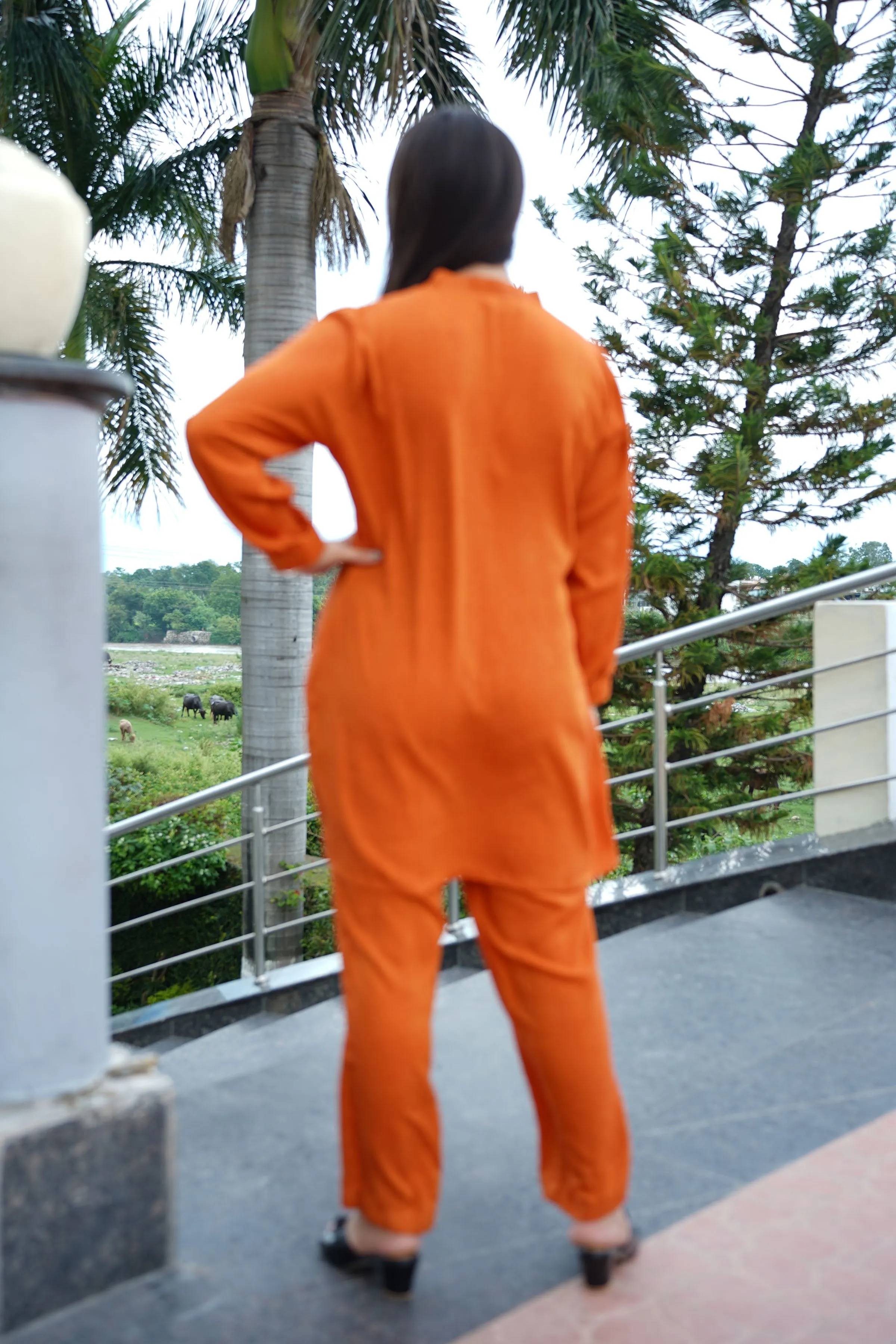 Autumn Rust Rayon Co-ord Set