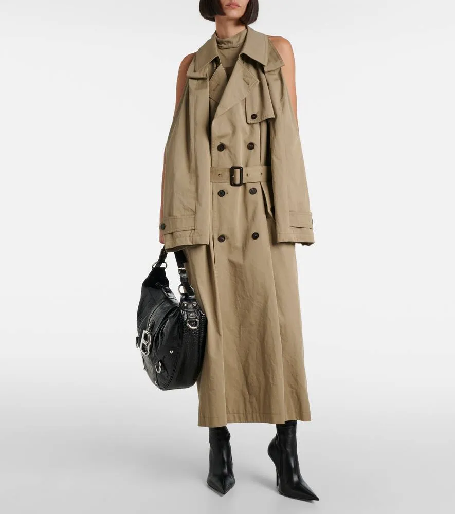 Balenciaga Suspended Trench cotton twill midi dress