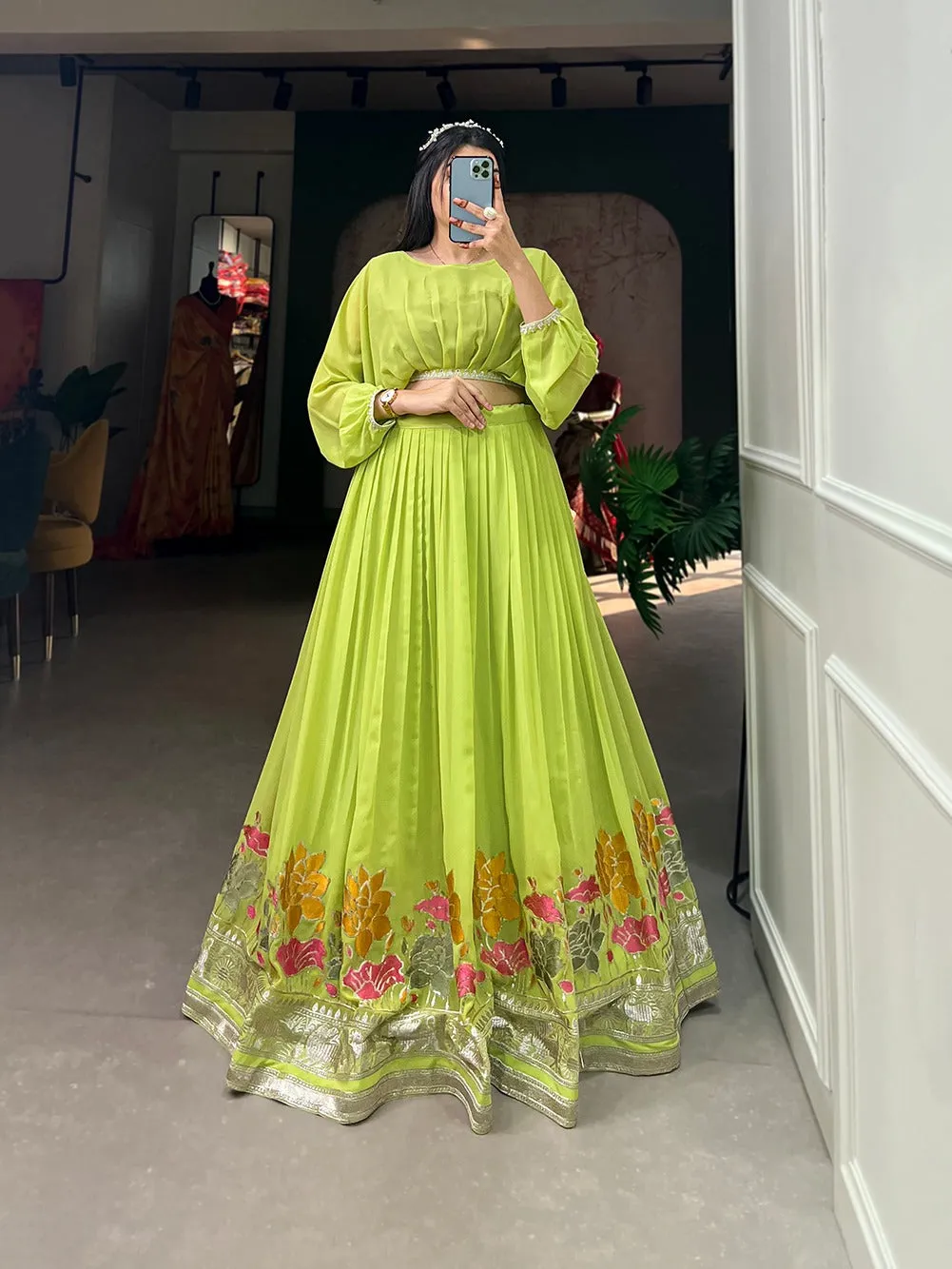 Beautiful Designer Party Wear Georgette Lehenga Choli