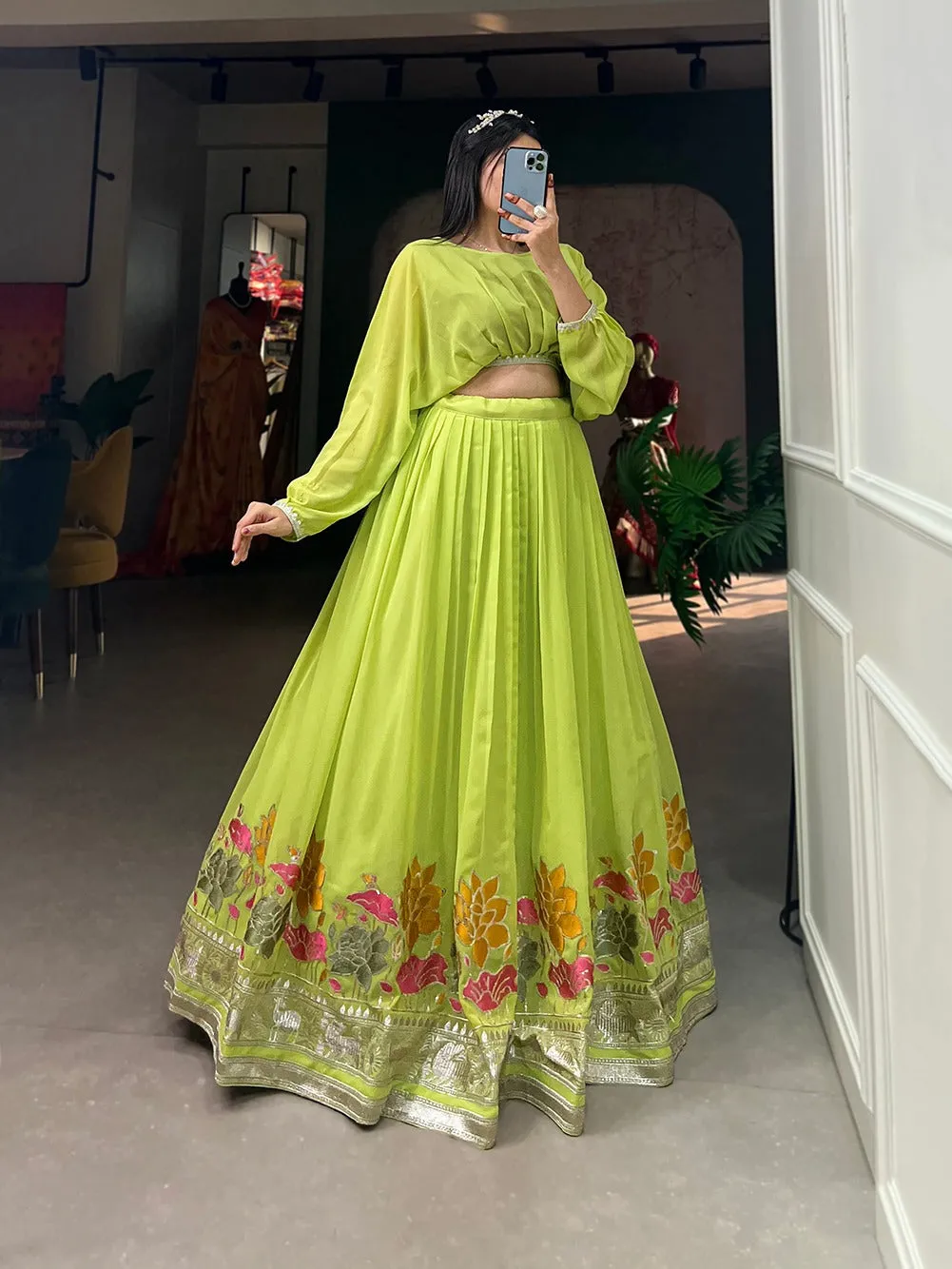 Beautiful Designer Party Wear Georgette Lehenga Choli