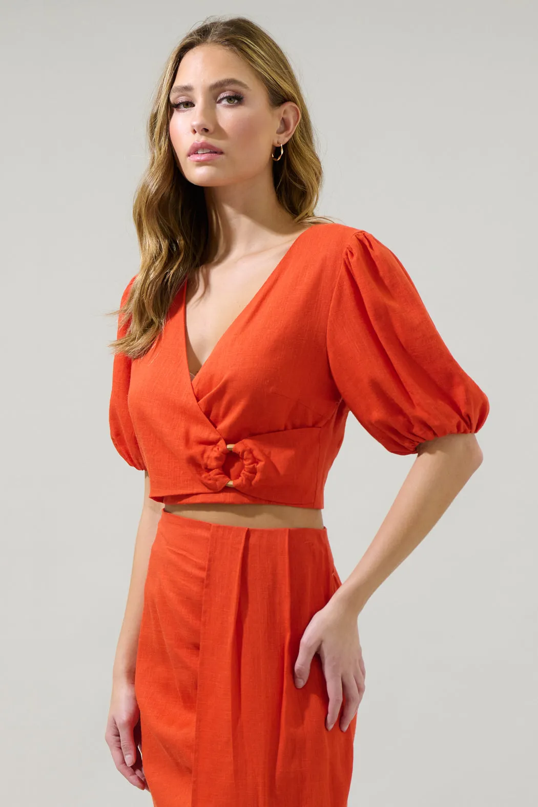 Bet On You Faux Wrap Crop Top