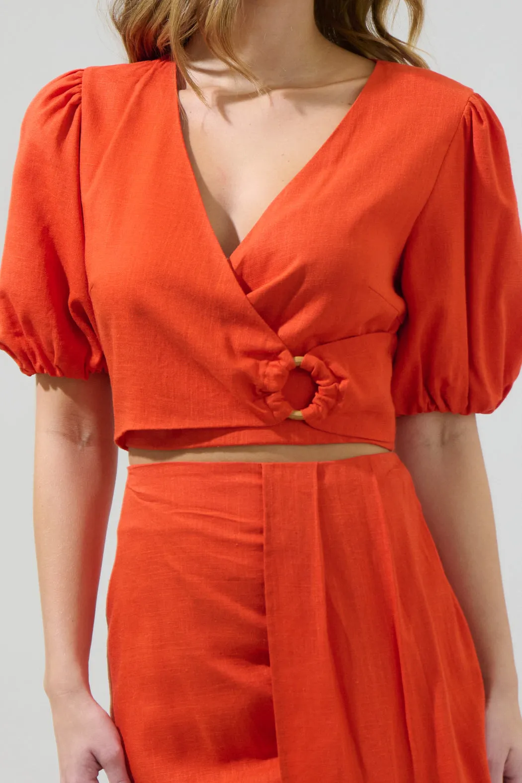 Bet On You Faux Wrap Crop Top