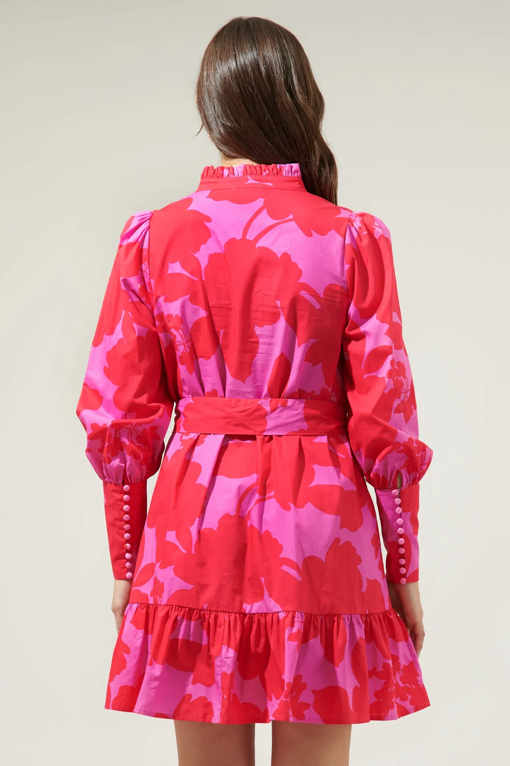Briff Floral Beacher Pintuck Shift Dress