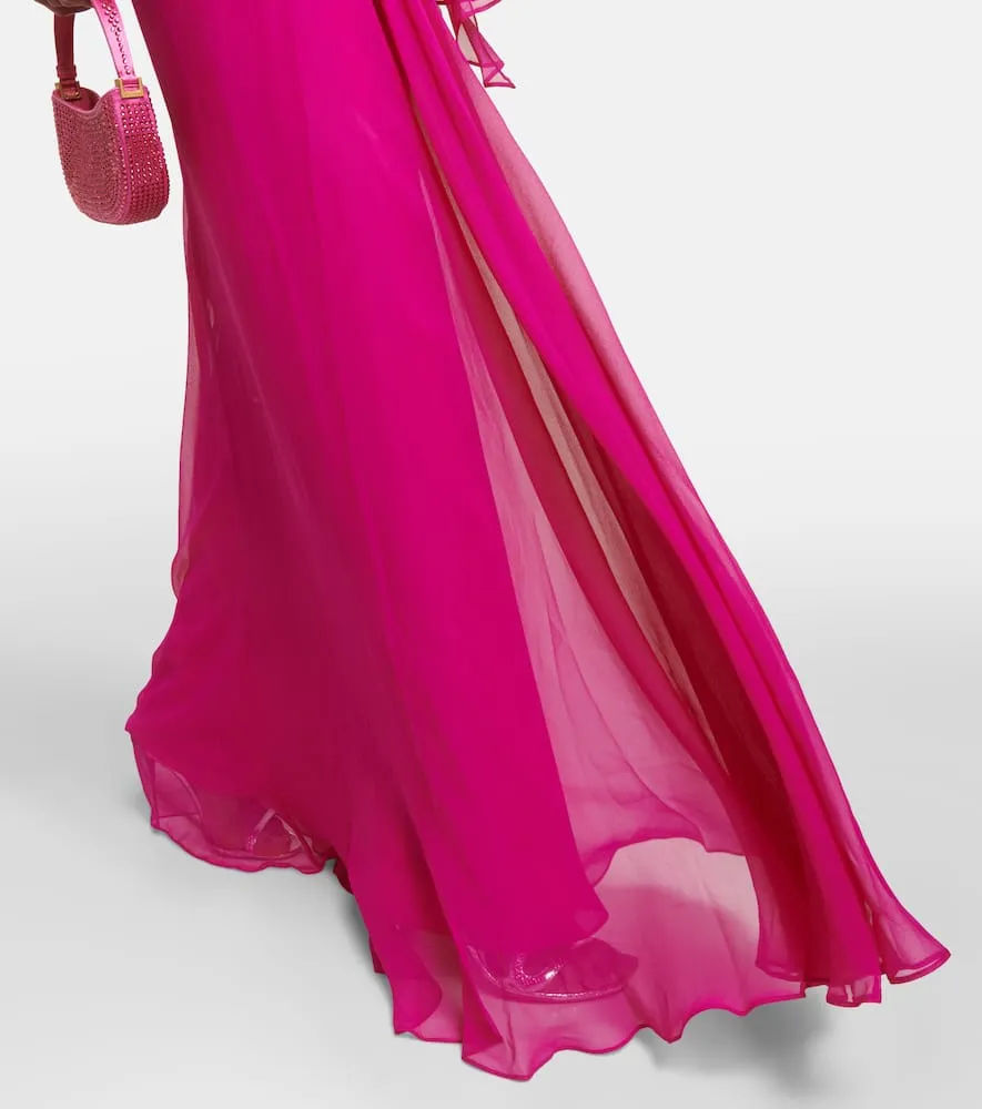 Costarellos Draped silk gown