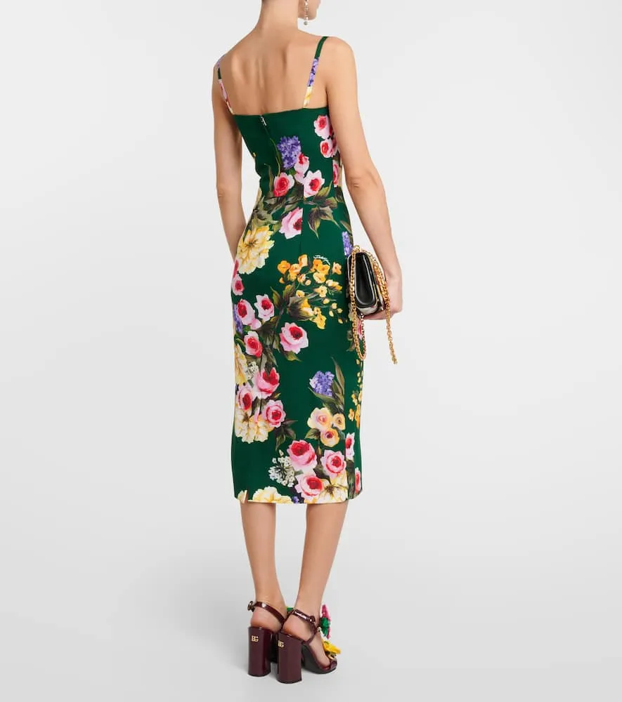 Dolce&Gabbana Floral silk-blend cady midi dress