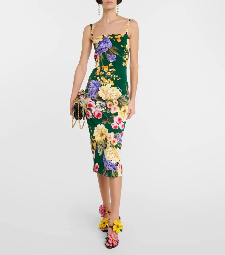 Dolce&Gabbana Floral silk-blend cady midi dress