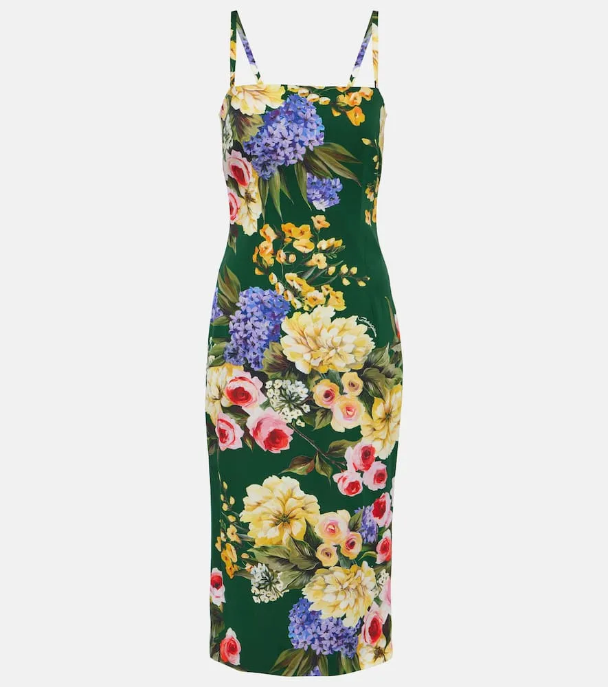 Dolce&Gabbana Floral silk-blend cady midi dress