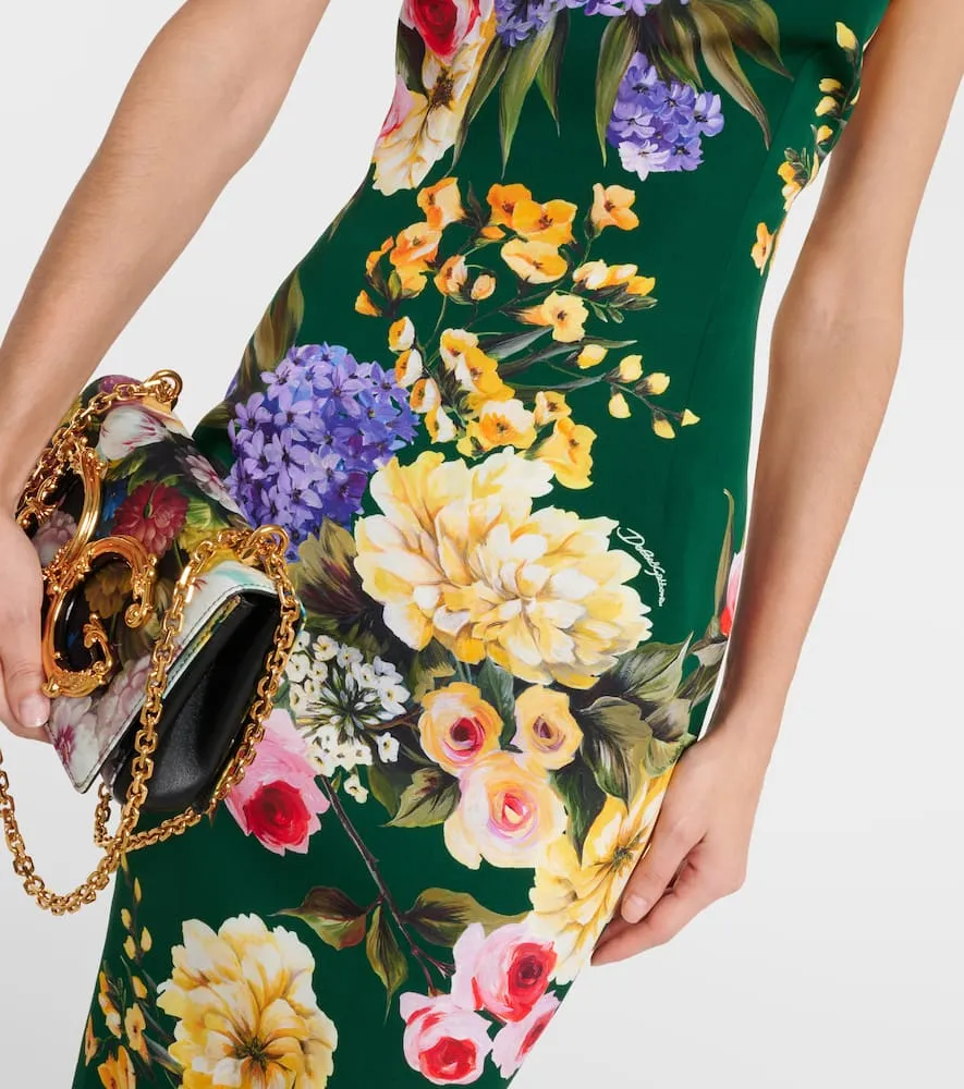 Dolce&Gabbana Floral silk-blend cady midi dress
