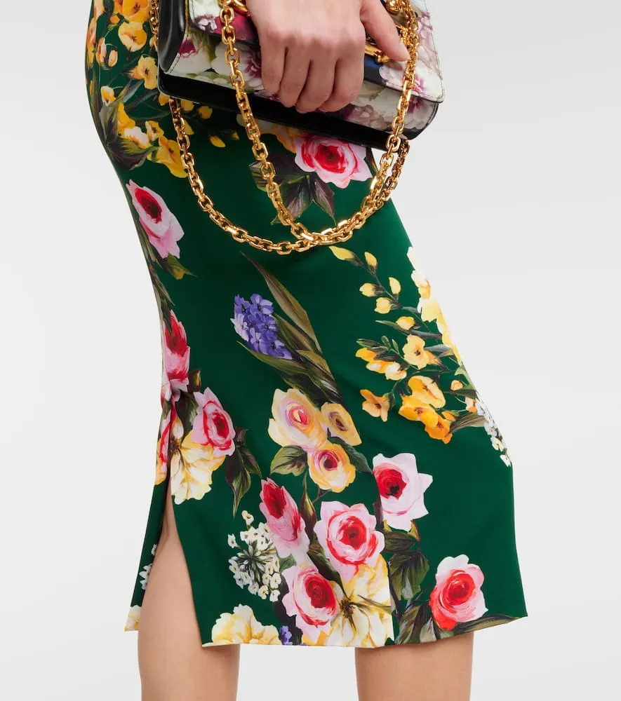 Dolce&Gabbana Floral silk-blend cady midi dress