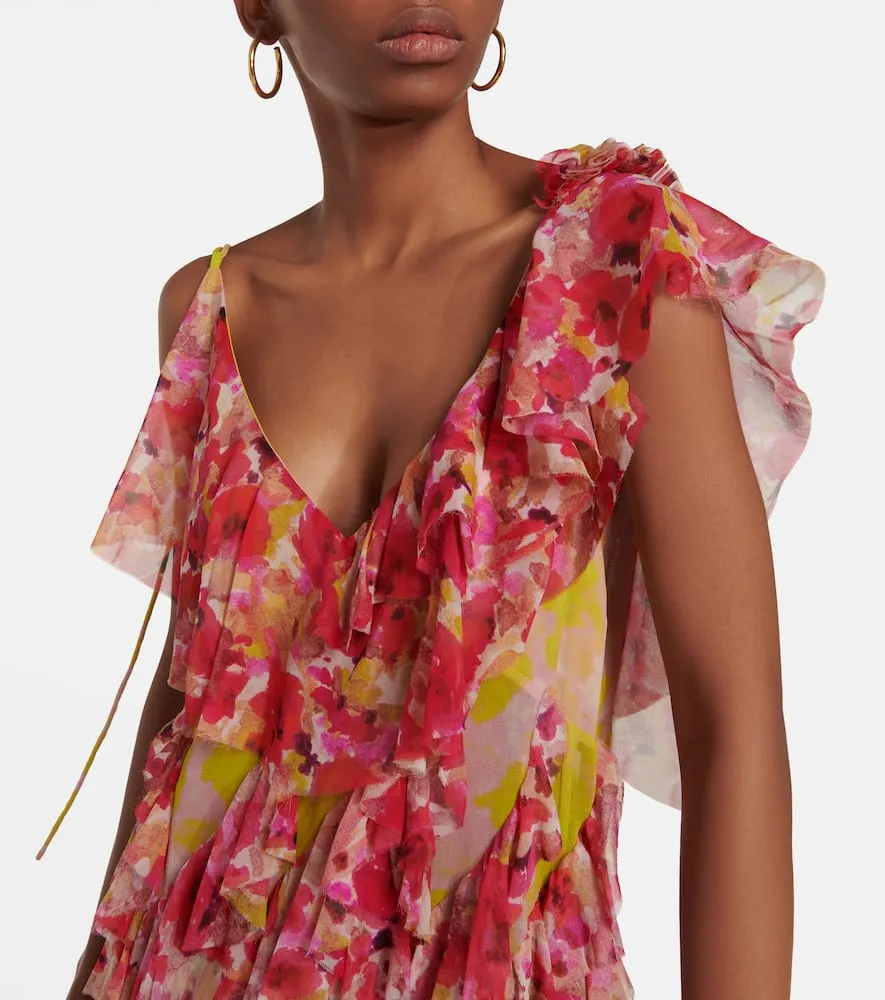 Dries Van Noten Silk-blend floral midi dress