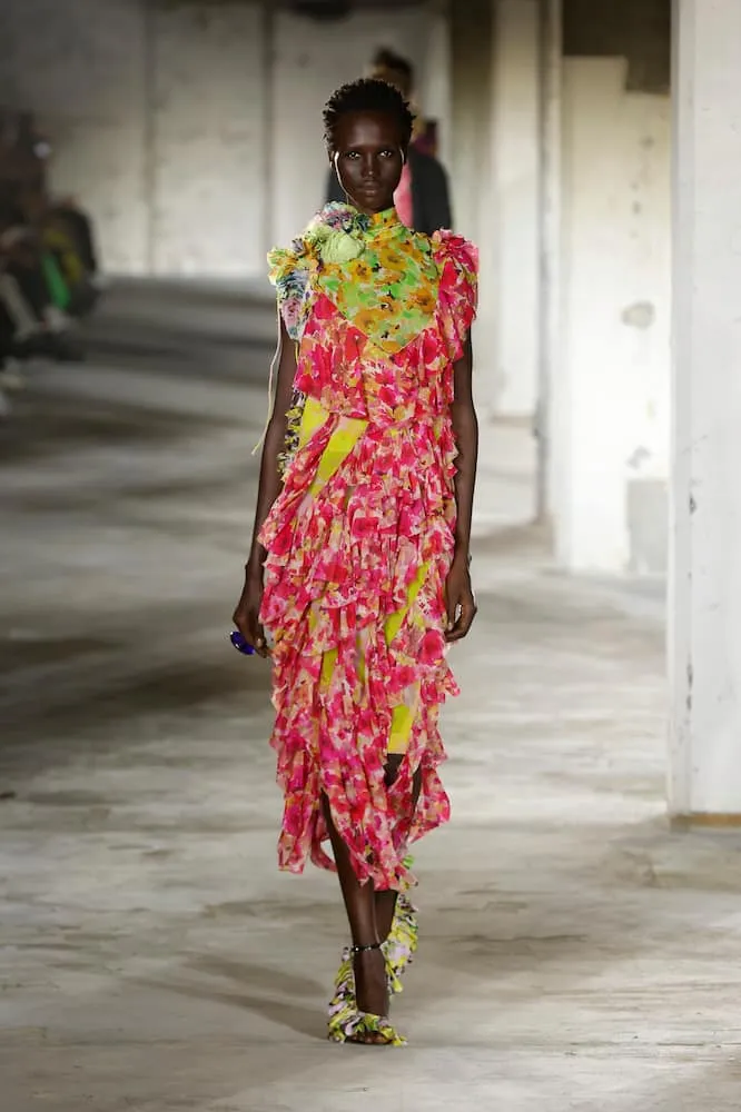 Dries Van Noten Silk-blend floral midi dress