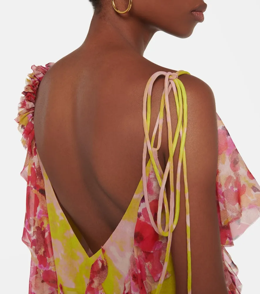 Dries Van Noten Silk-blend floral midi dress