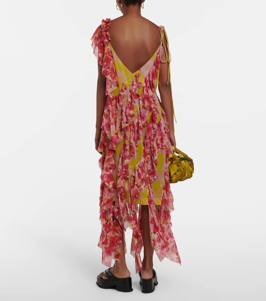 Dries Van Noten Silk-blend floral midi dress