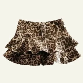 Leopard Print Mini Skirt