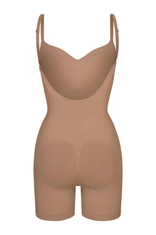 Low Back One Piece Bodysuit Shapewear - Mid Thigh