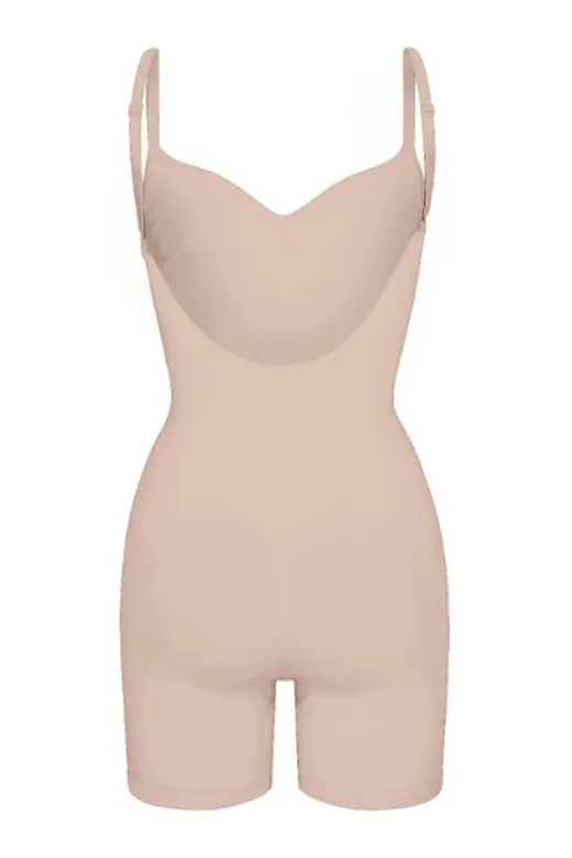 Low Back One Piece Bodysuit Shapewear - Mid Thigh