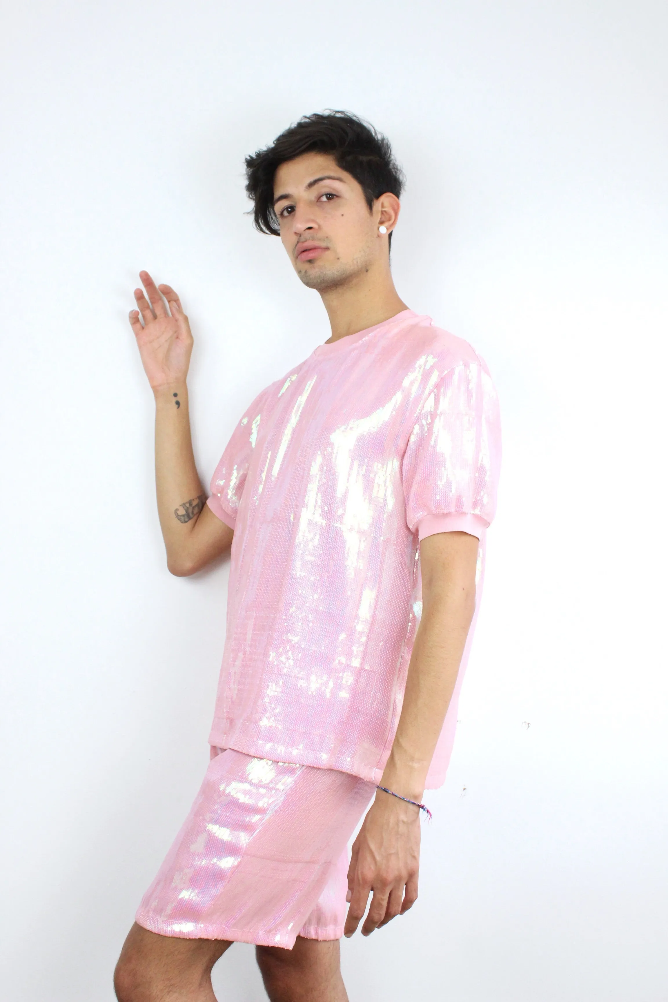 Pink Sequin Box Tee