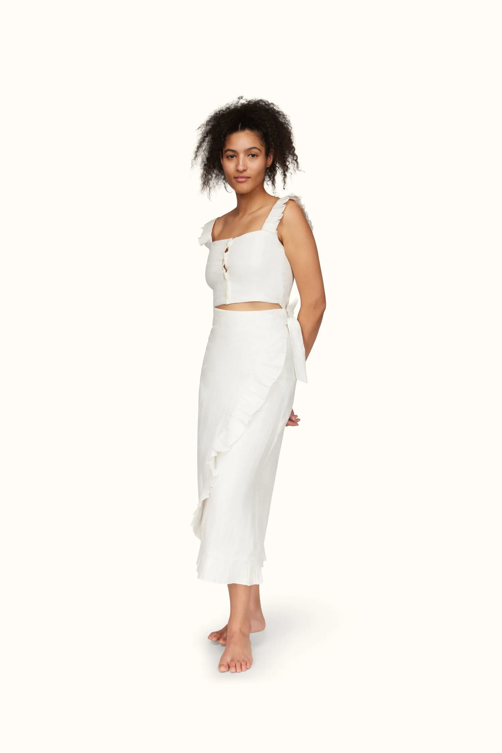The Isabella ~ Long Linen Wrap Skirt