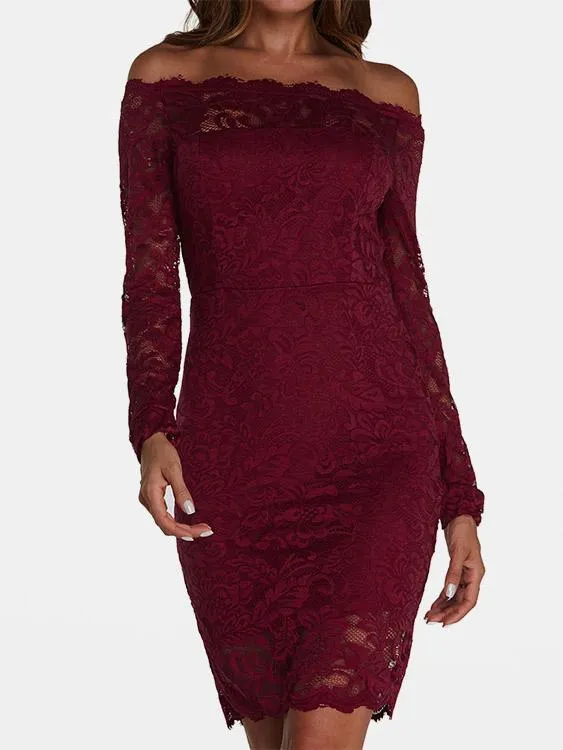 Wholesale Black Off The Shoulder Long Sleeve Zip Back Bodycon Sexy Dress