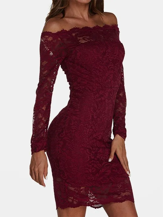 Wholesale Black Off The Shoulder Long Sleeve Zip Back Bodycon Sexy Dress
