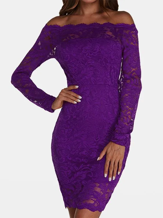 Wholesale Black Off The Shoulder Long Sleeve Zip Back Bodycon Sexy Dress