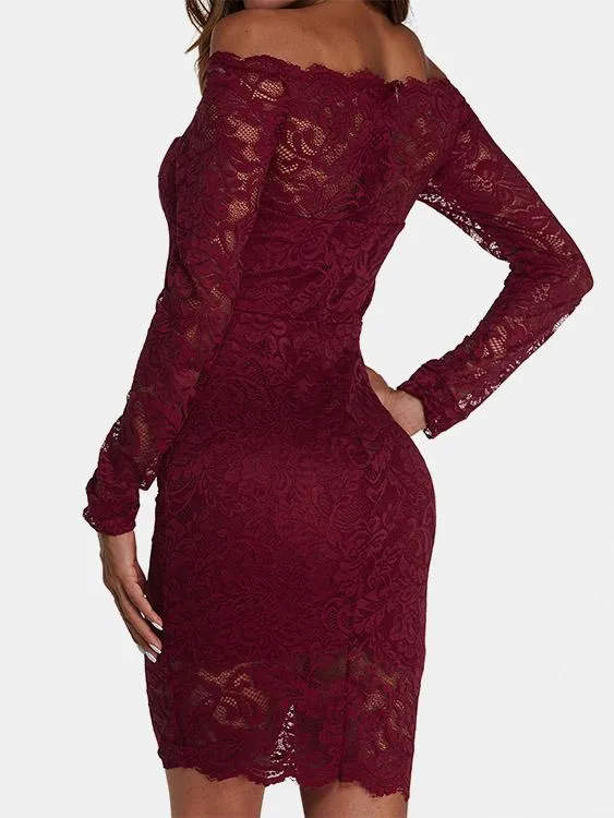 Wholesale Black Off The Shoulder Long Sleeve Zip Back Bodycon Sexy Dress