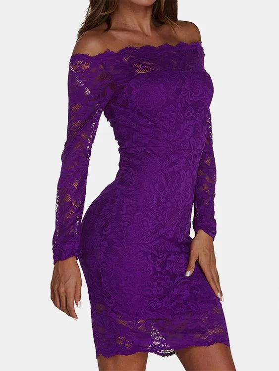 Wholesale Black Off The Shoulder Long Sleeve Zip Back Bodycon Sexy Dress